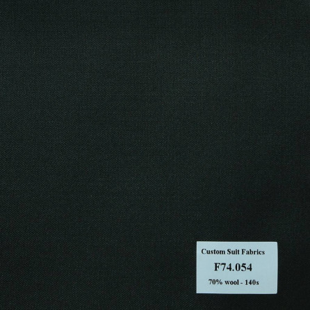 F74.054 Kevinlli V6 - Vải Suit 70% Wool - Xanh lá Trơn
